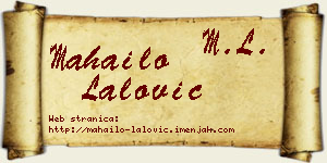 Mahailo Lalović vizit kartica